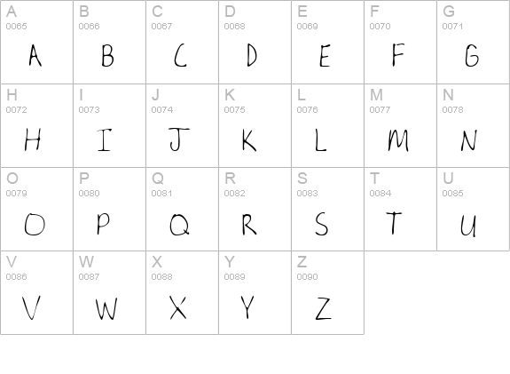 NewellsHand Regular uppercase A-Z preview