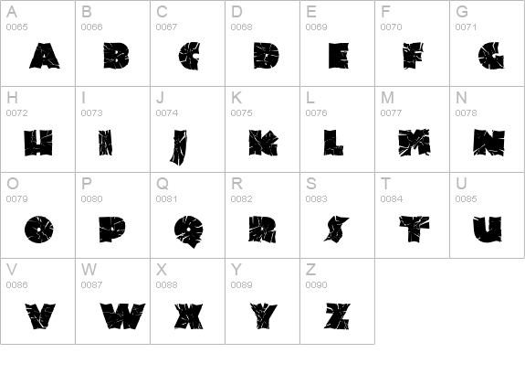 Newland Crashed uppercase A-Z preview
