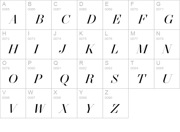 NewParis KingSize Italic uppercase A-Z preview