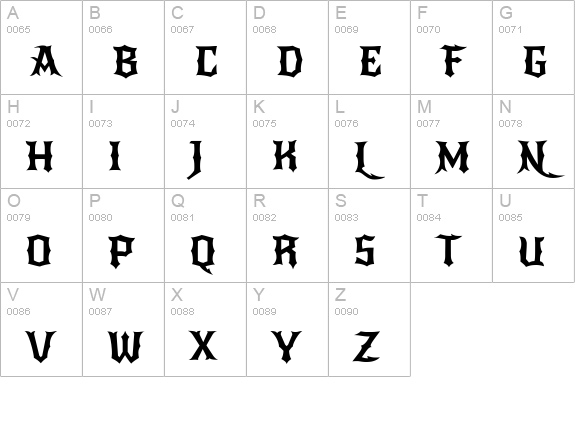 NewRocker uppercase A-Z preview