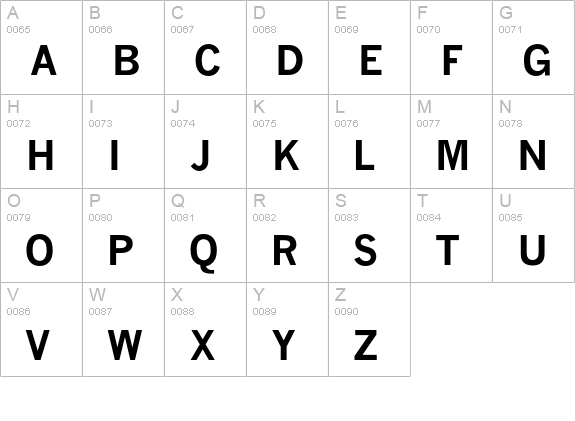 News Gothic Bold uppercase A-Z preview