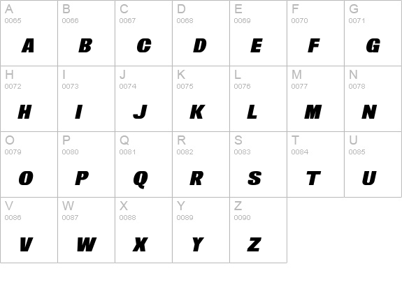 News of the World Italic uppercase A-Z preview