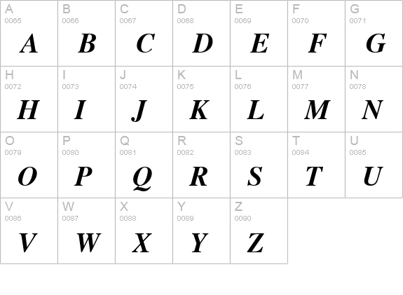 News Serif BOLDITALIC uppercase A-Z preview