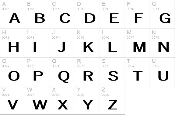 NewsGothic Ex Bold uppercase A-Z preview