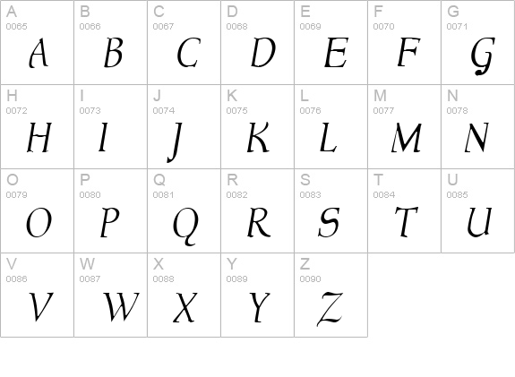 NewStyleLight Italic uppercase A-Z preview