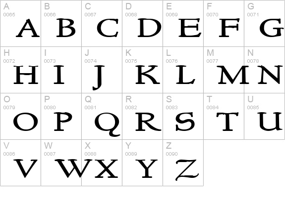 NewStyleTitlingWide uppercase A-Z preview