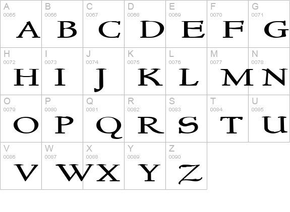 NewStyleWide uppercase A-Z preview