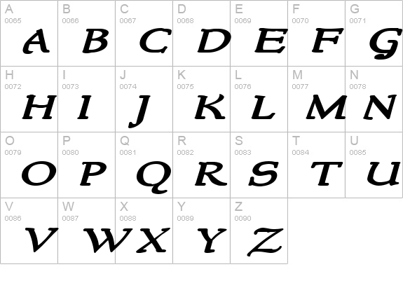 NewStyleWide Bold Italic uppercase A-Z preview