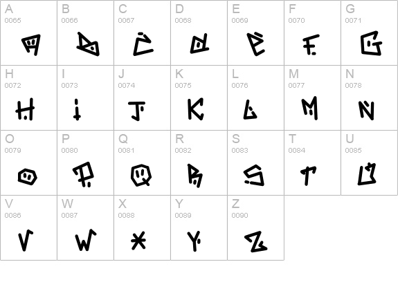 NewSymbolFont uppercase A-Z preview