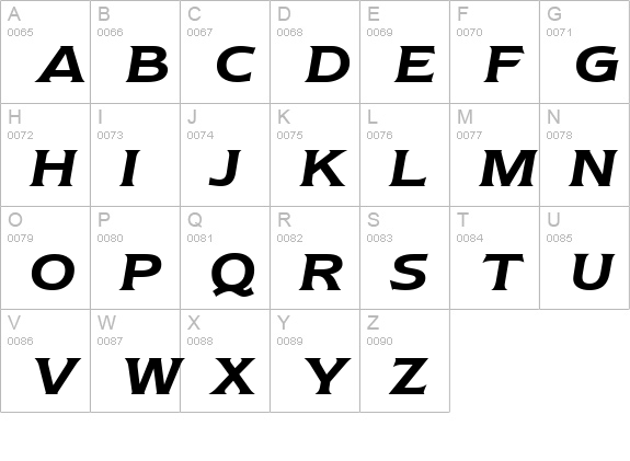 Newtext Italic uppercase A-Z preview