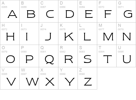 Newtext Regular uppercase A-Z preview