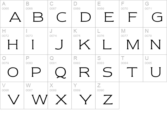NewtextLight uppercase A-Z preview