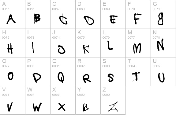 NewUnicodeFont uppercase A-Z preview