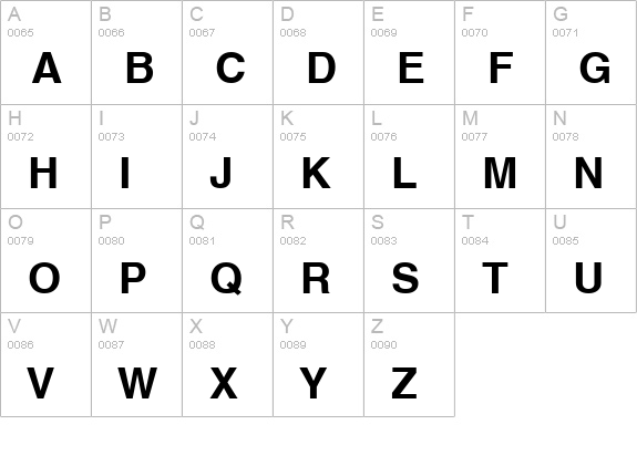 NewZurica Bold uppercase A-Z preview