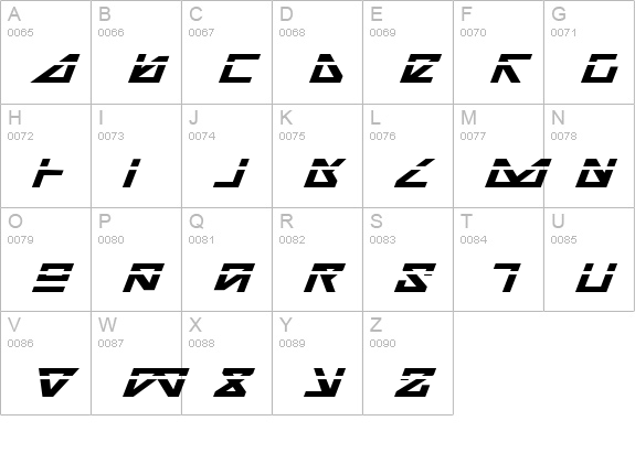 Nick Turbo Bold Expanded ItLas uppercase A-Z preview