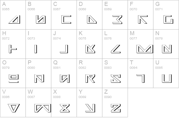 Nick Turbo Expanded 3D uppercase A-Z preview