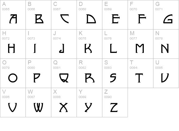 Nickley-NormalA uppercase A-Z preview