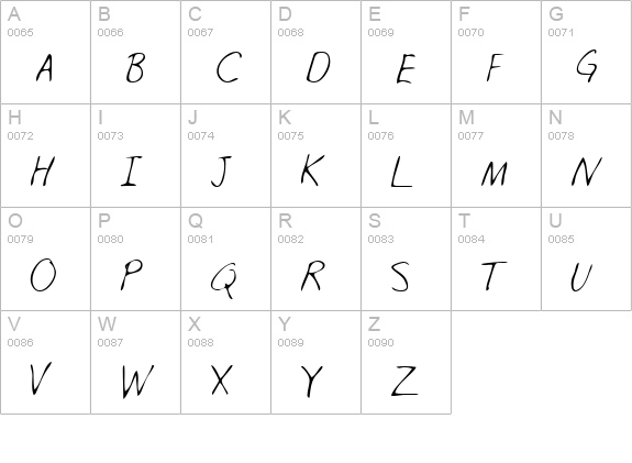 NicolasHand Regular uppercase A-Z preview