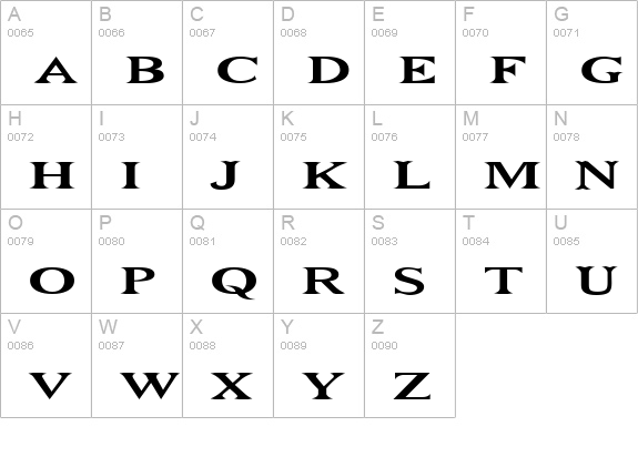 Niew CroMagnon Wide uppercase A-Z preview