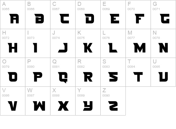 Nife Fite uppercase A-Z preview