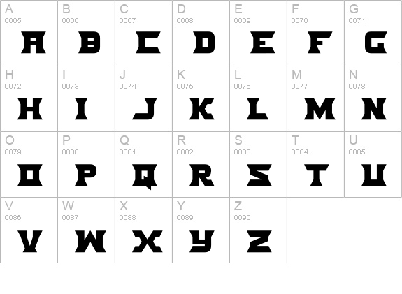 Nife Fiter uppercase A-Z preview