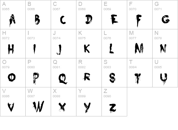 Nightbird uppercase A-Z preview