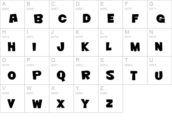 Nightclub BTN Bold uppercase A-Z preview