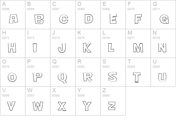 Nightclub BTN Out uppercase A-Z preview