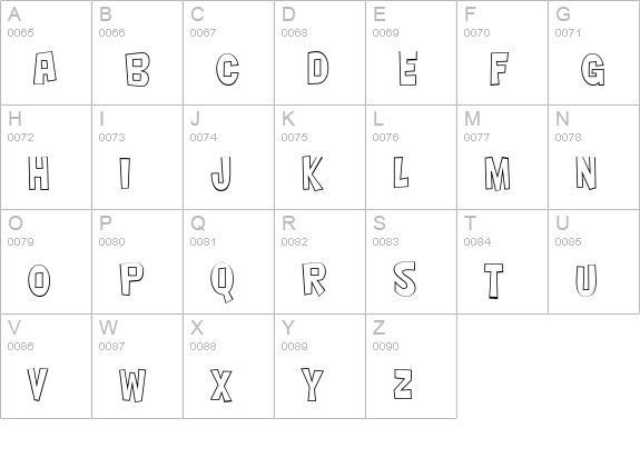 Nightclub BTN Out Cn uppercase A-Z preview