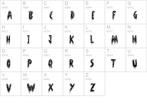 Nightfall uppercase A-Z preview