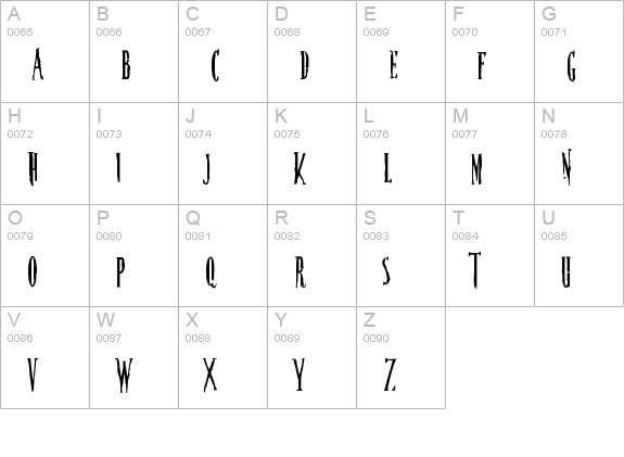Nightmare 5 uppercase A-Z preview