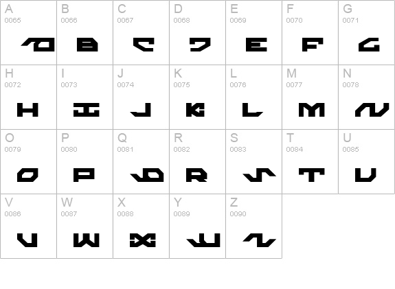 Nightrunner uppercase A-Z preview
