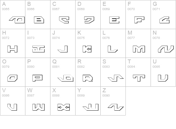 Nightrunner Shadow uppercase A-Z preview