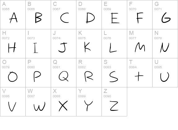 Nihilschiz Handwriting uppercase A-Z preview