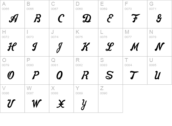 Nike Script uppercase A-Z preview