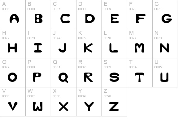 Nimble Regular uppercase A-Z preview