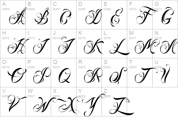 Nina Script Demo uppercase A-Z preview