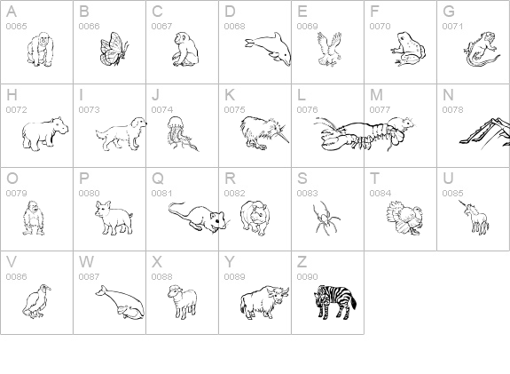 Nina's Animals uppercase A-Z preview