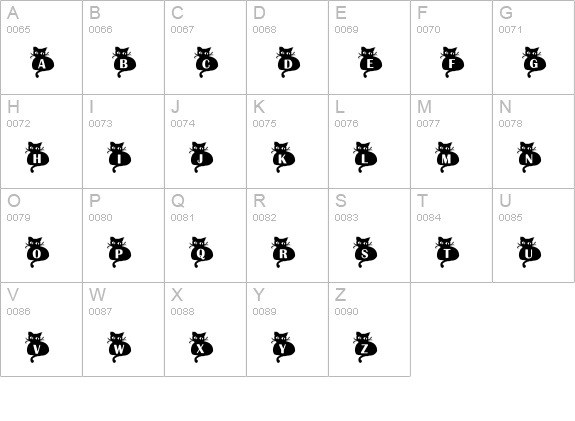 Nine Lives uppercase A-Z preview
