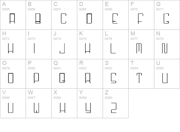 Niner uppercase A-Z preview