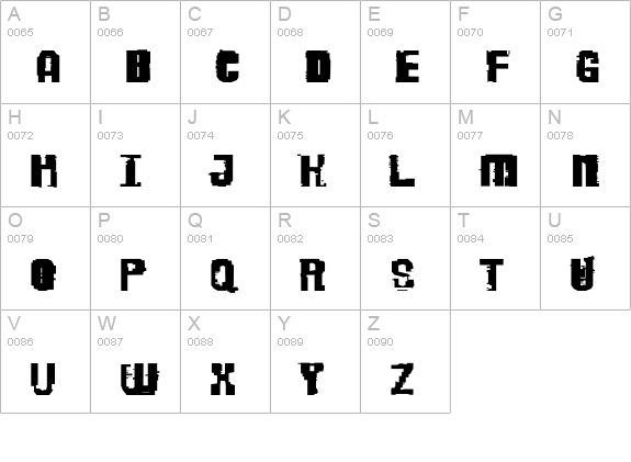 NineSixNilNil uppercase A-Z preview