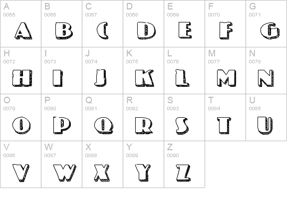 NineteenOhFive uppercase A-Z preview