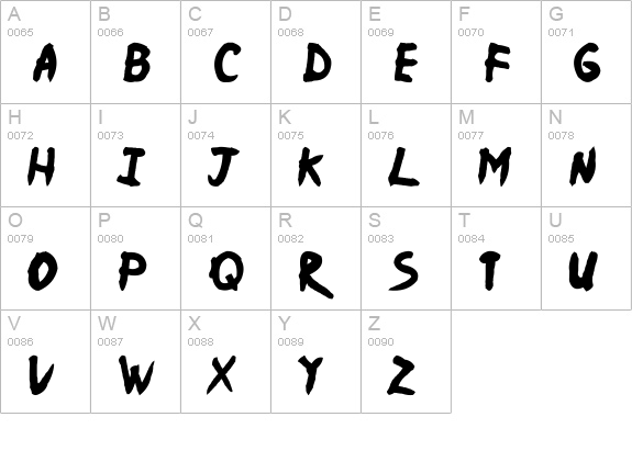 Ninja Naruto uppercase A-Z preview