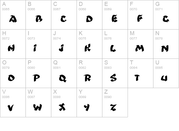 Ninja Strike uppercase A-Z preview