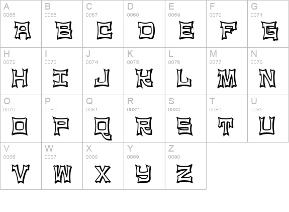 NinjaLine uppercase A-Z preview
