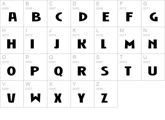 Niobium Black uppercase A-Z preview