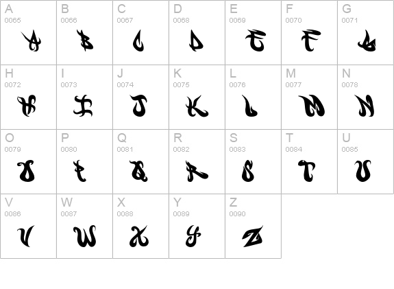 NIRVANA uppercase A-Z preview