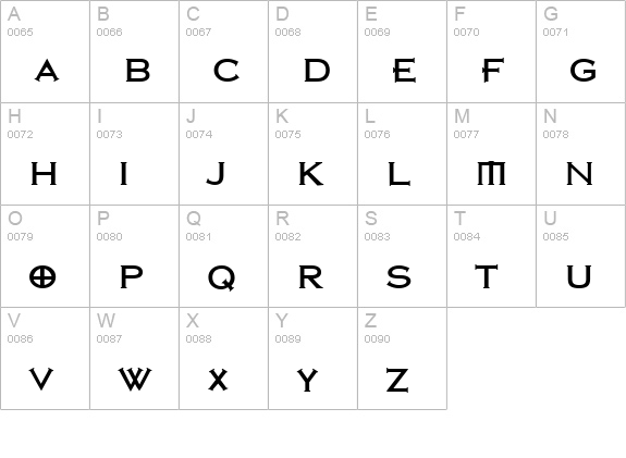 Nirvana Roman uppercase A-Z preview