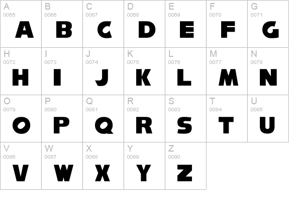 NiseSonic uppercase A-Z preview