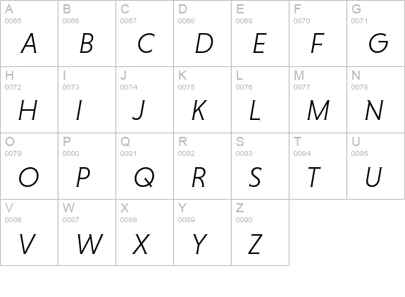 Niveau Serif Light Italic uppercase A-Z preview